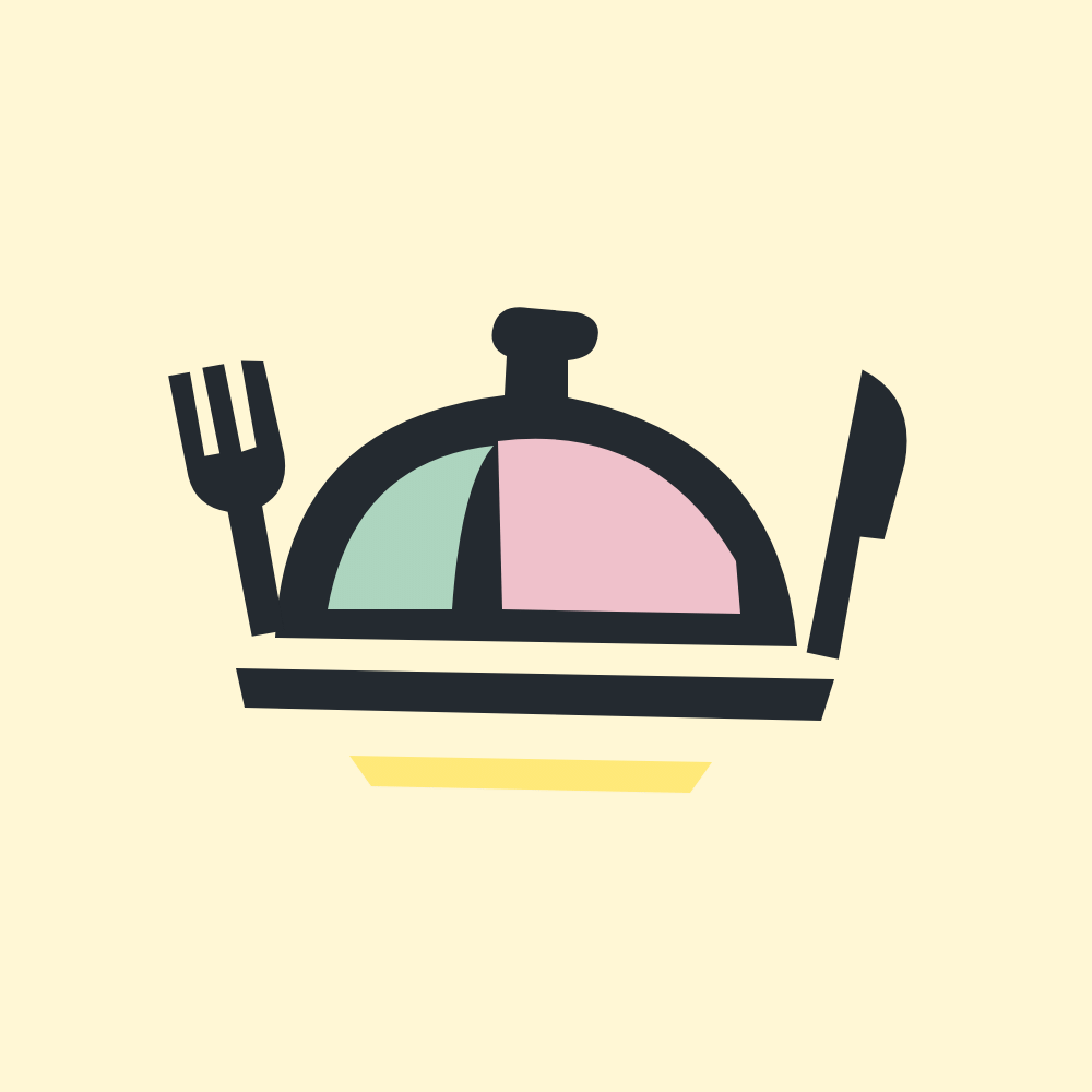Illustration d’une cloche de service et de couverts