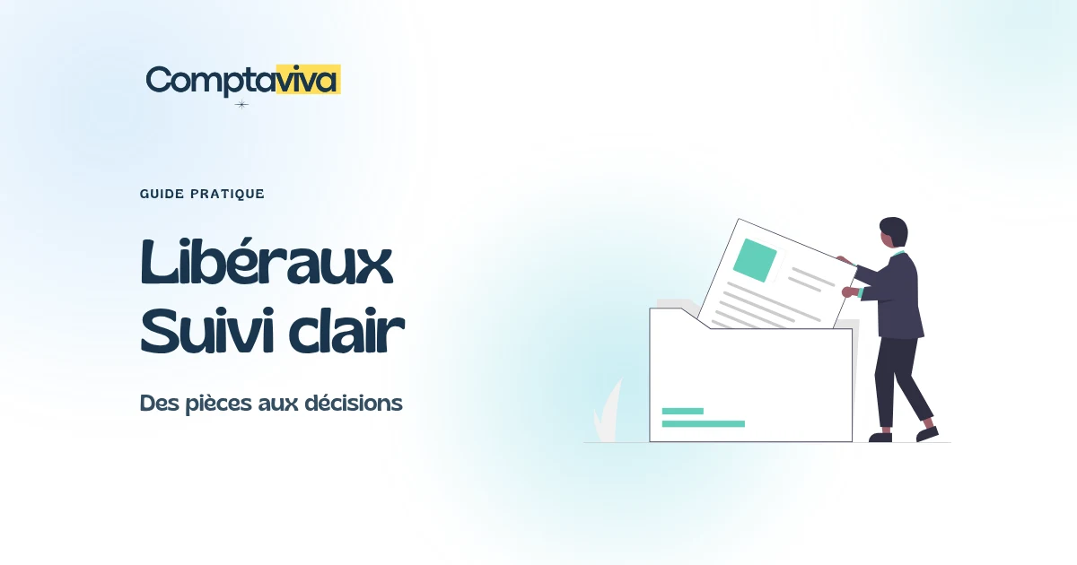 Illustration unDraw verte de classement de documents, pour le guide Comptaviva des professions libérales.